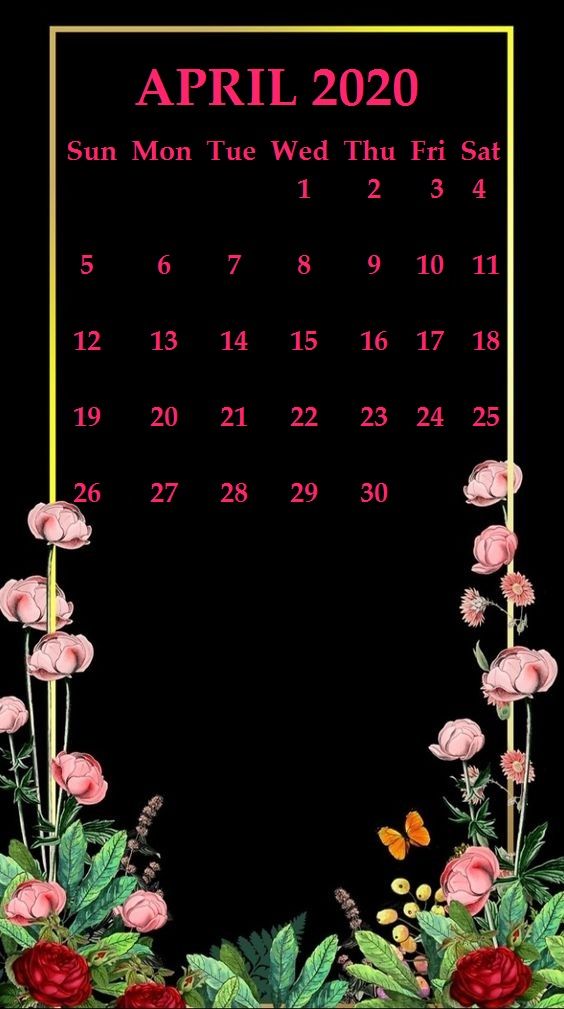 iPhone April 2020 Calendar Wallpaper Calendar wallpaper Monthly