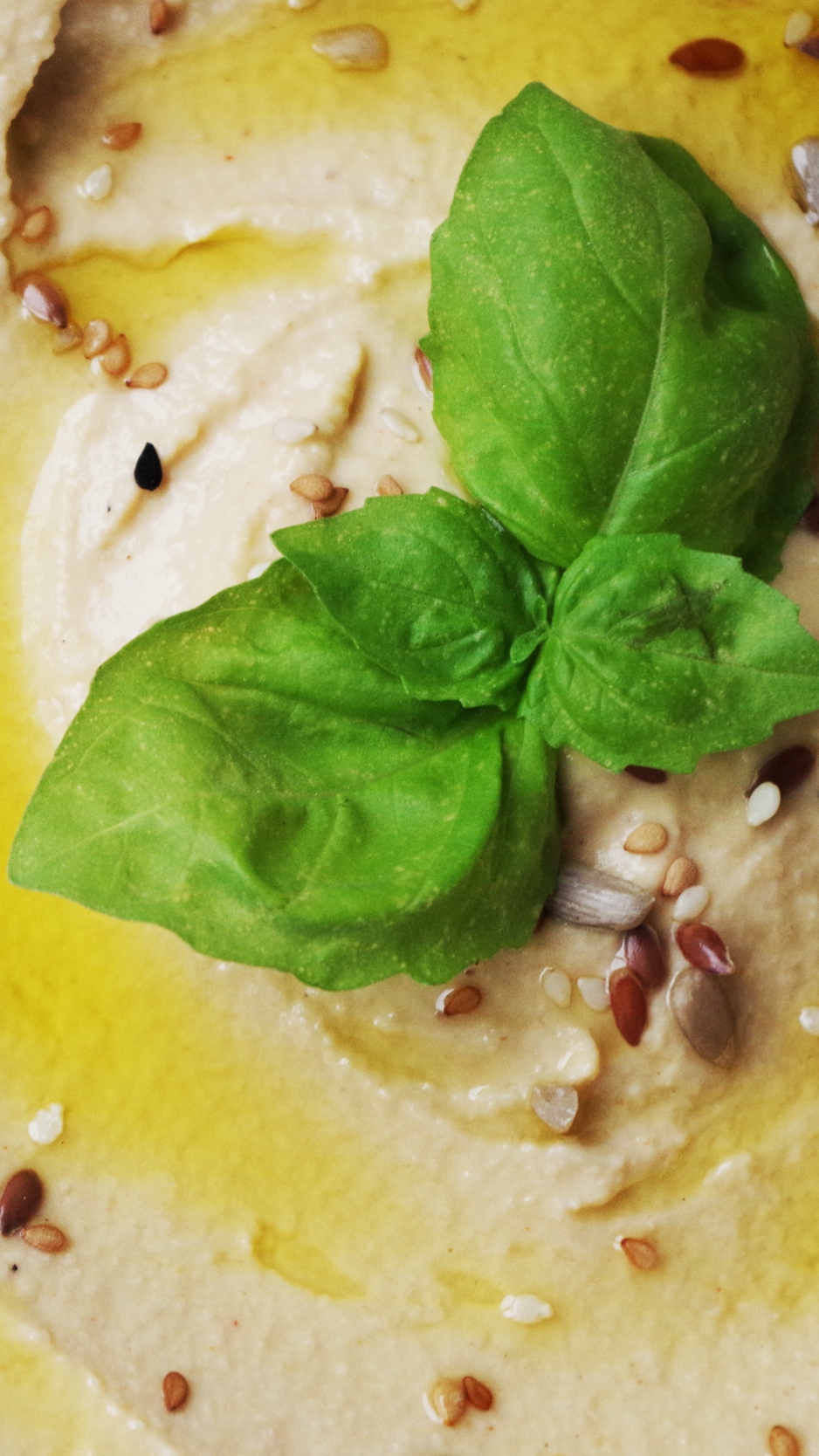Wallpaper Hummus Pasta Chickpeas Basil iPhone