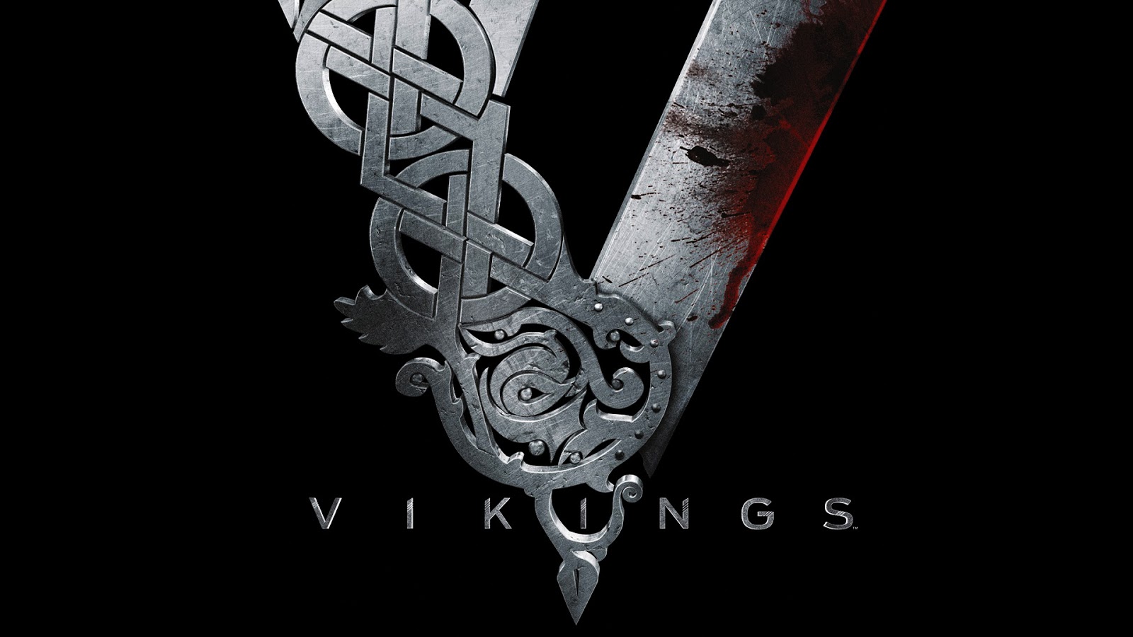 Vikings Tv Series Bloody Metal Logo HD Wallpaper
