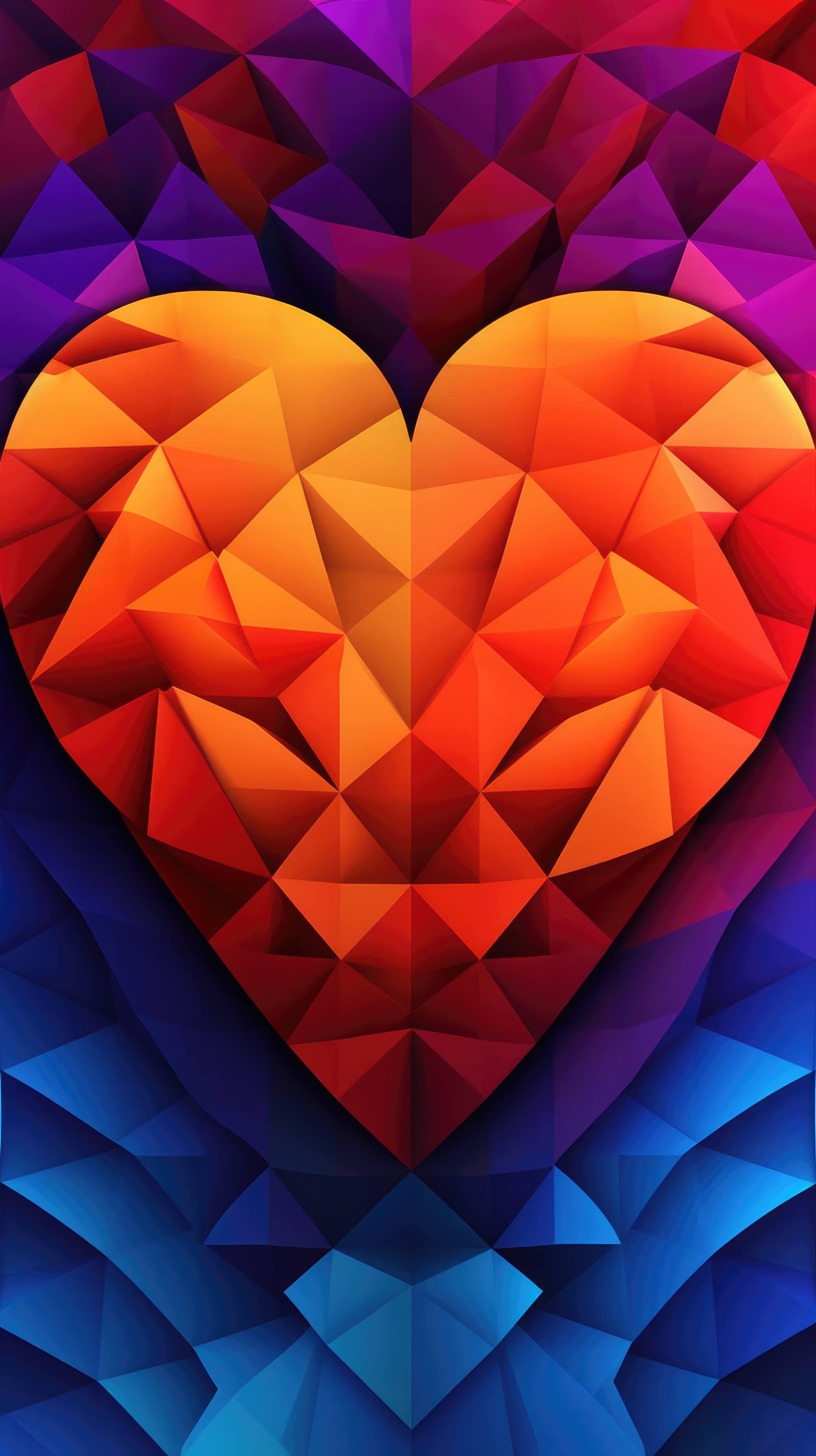 A 4k Ultra HD Mobile Wallpaper With Colorful Abstract Heart