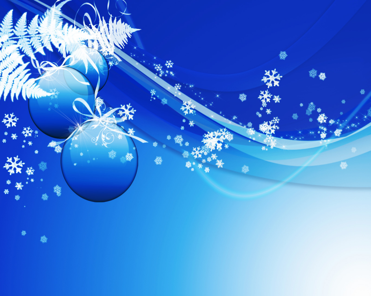 Wallpaper Holidays Christmas Blue Balls Desktop