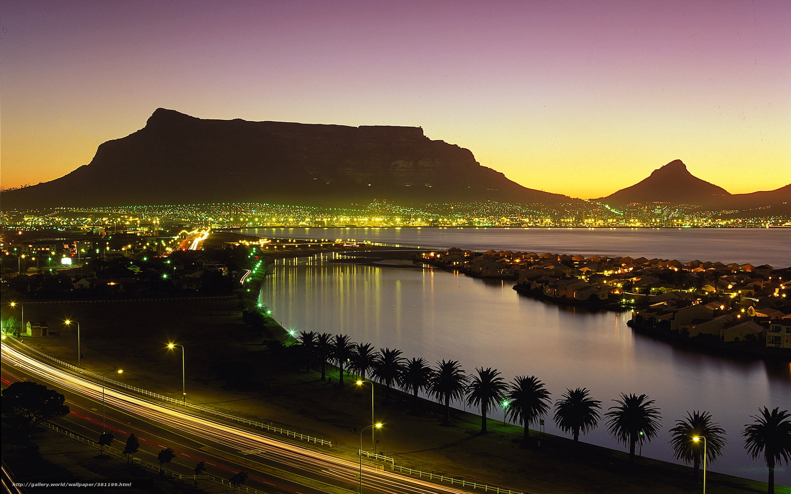 Wallpaper Capetown South Africa Night Lights