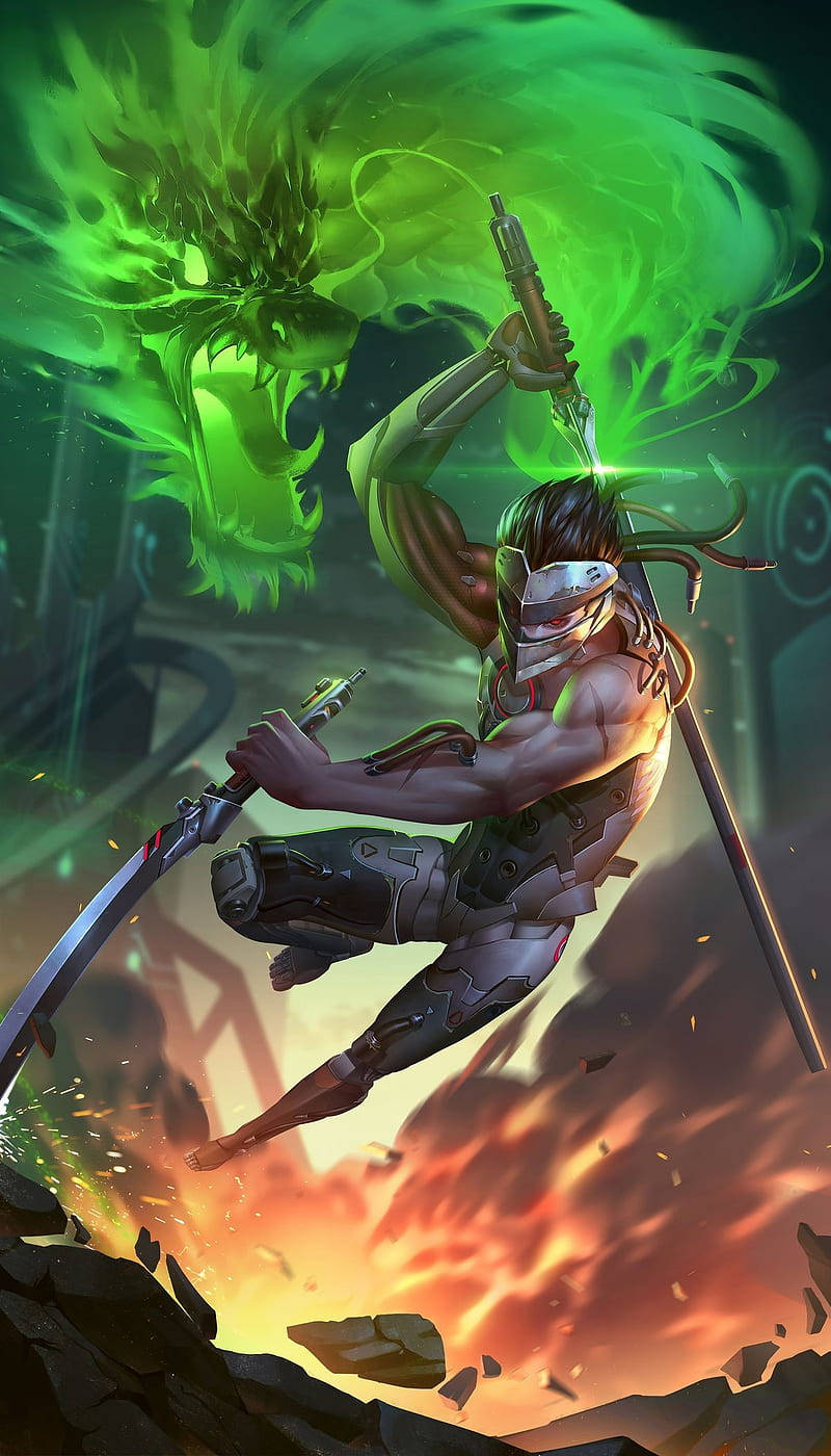 Blackwatch Skin Genji iPhone Fanart Wallpaper