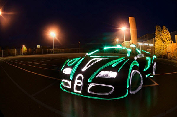 Light Graffiti Car Perfect Angle And Proportion Of The