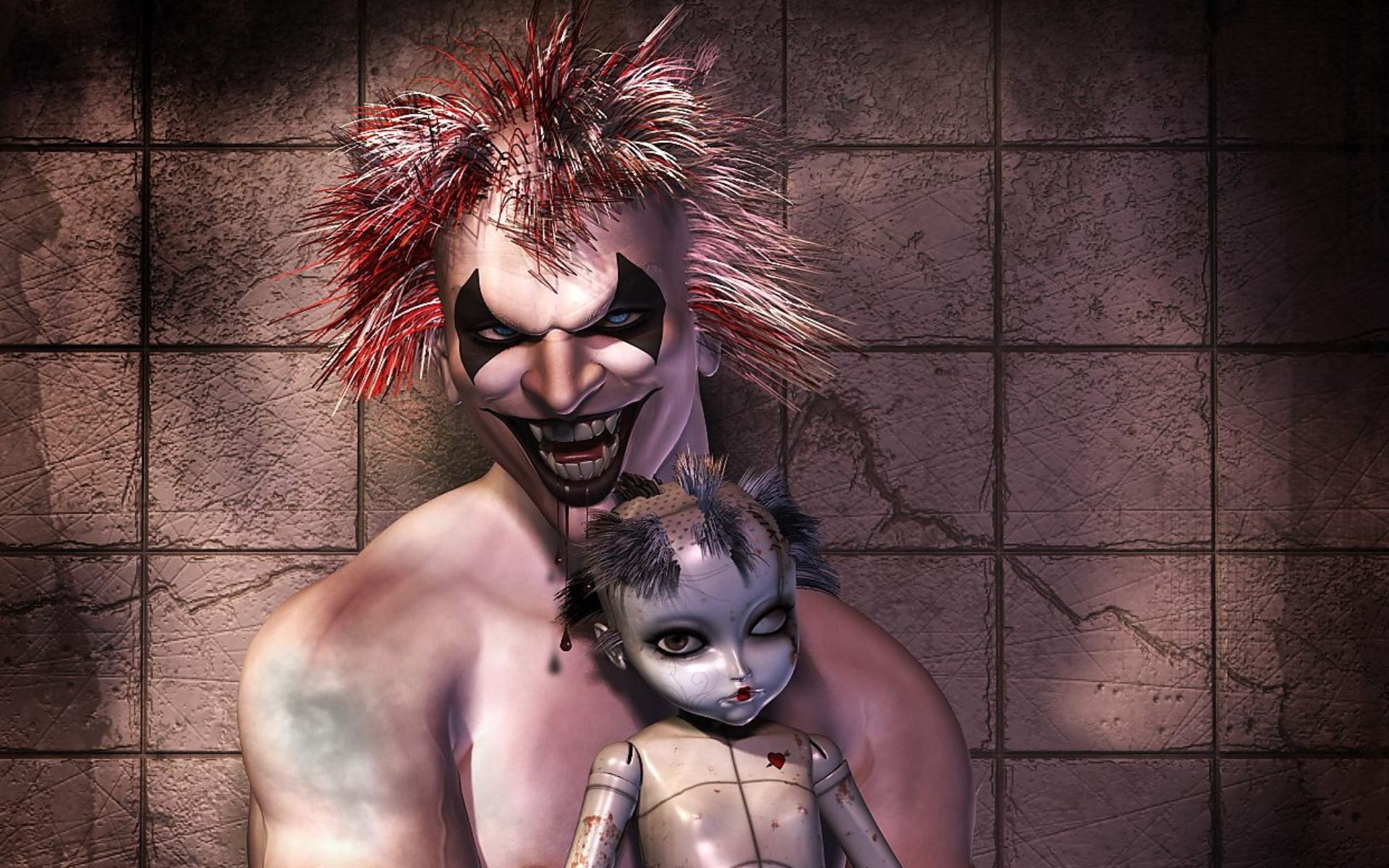 Scary Clown Wallpaper Fantasy Art Teeth Fan