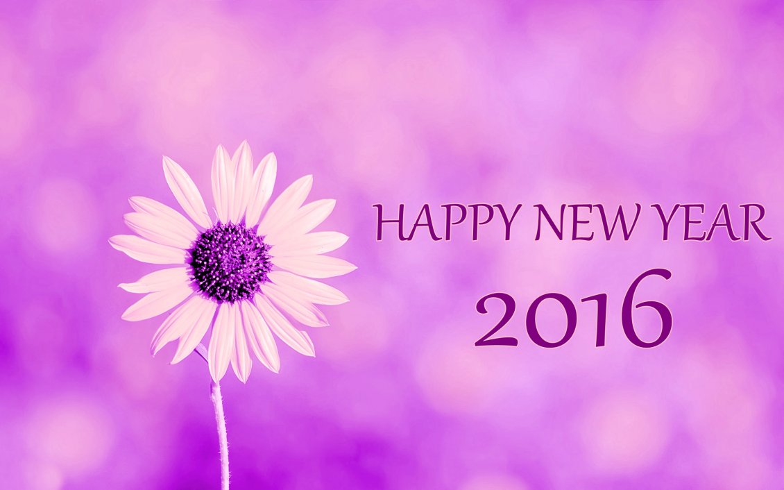 Purple Flower Power Happy New Year