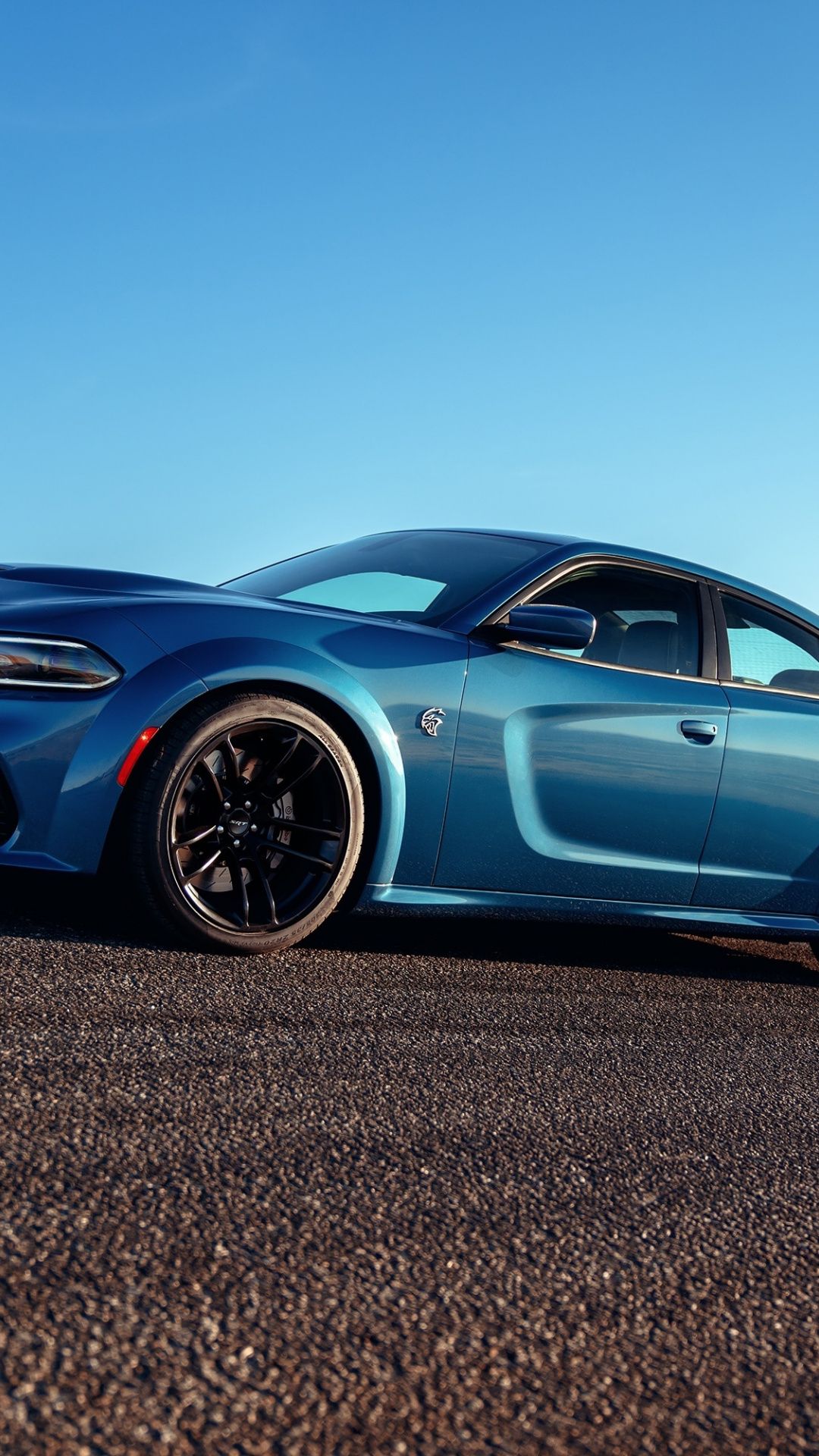 1080x1920 Blue car Dodge Charger SRT Hellcat 2019 wallpaper