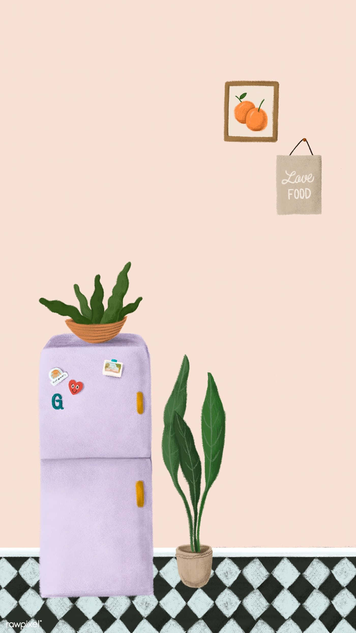 Aesthetic Theme Android Kitchen Background Wallpaper