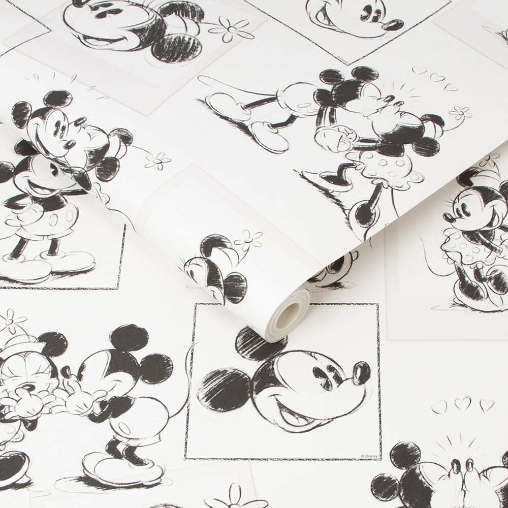 Mickey Minnie Sketch By Kids Home Wallpaper