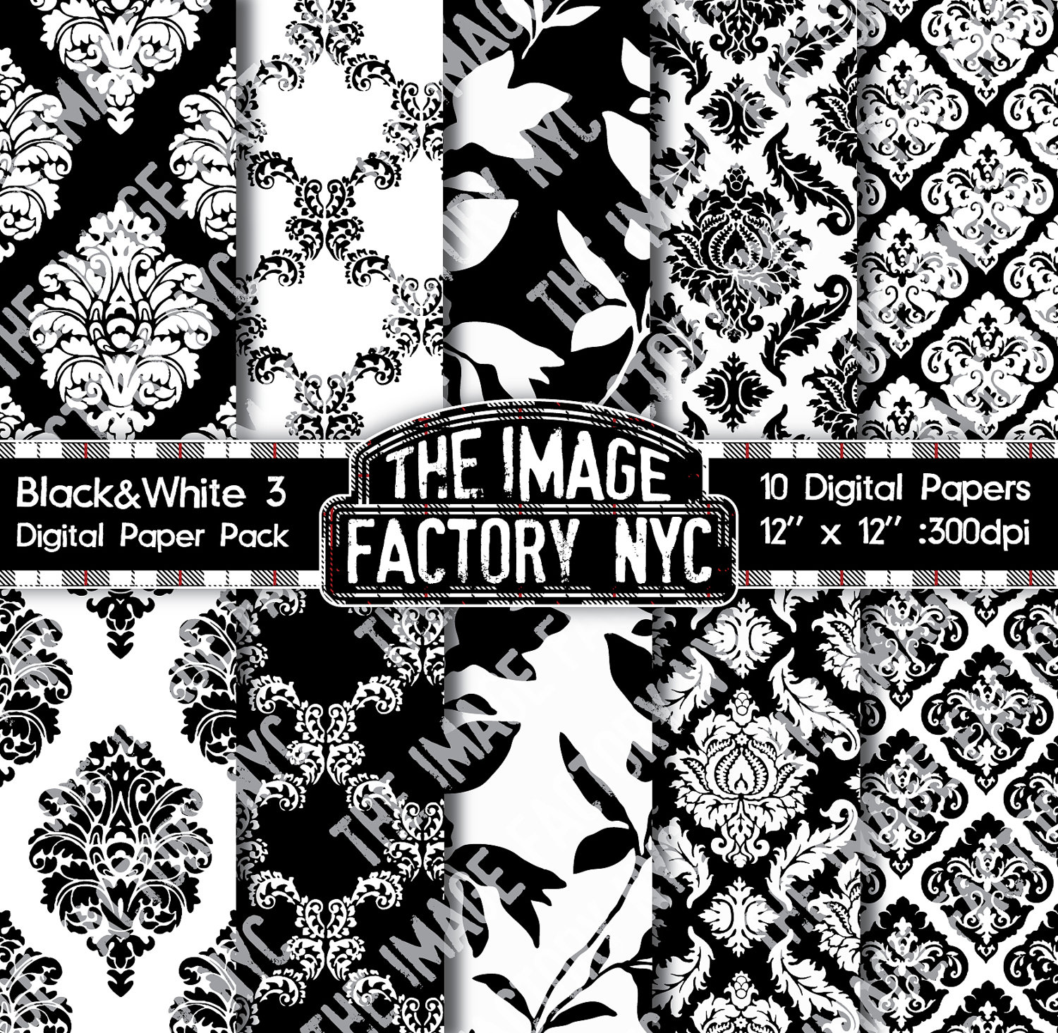 Black White Vintage Wallpaper And Damask By Theimagefactorynyc