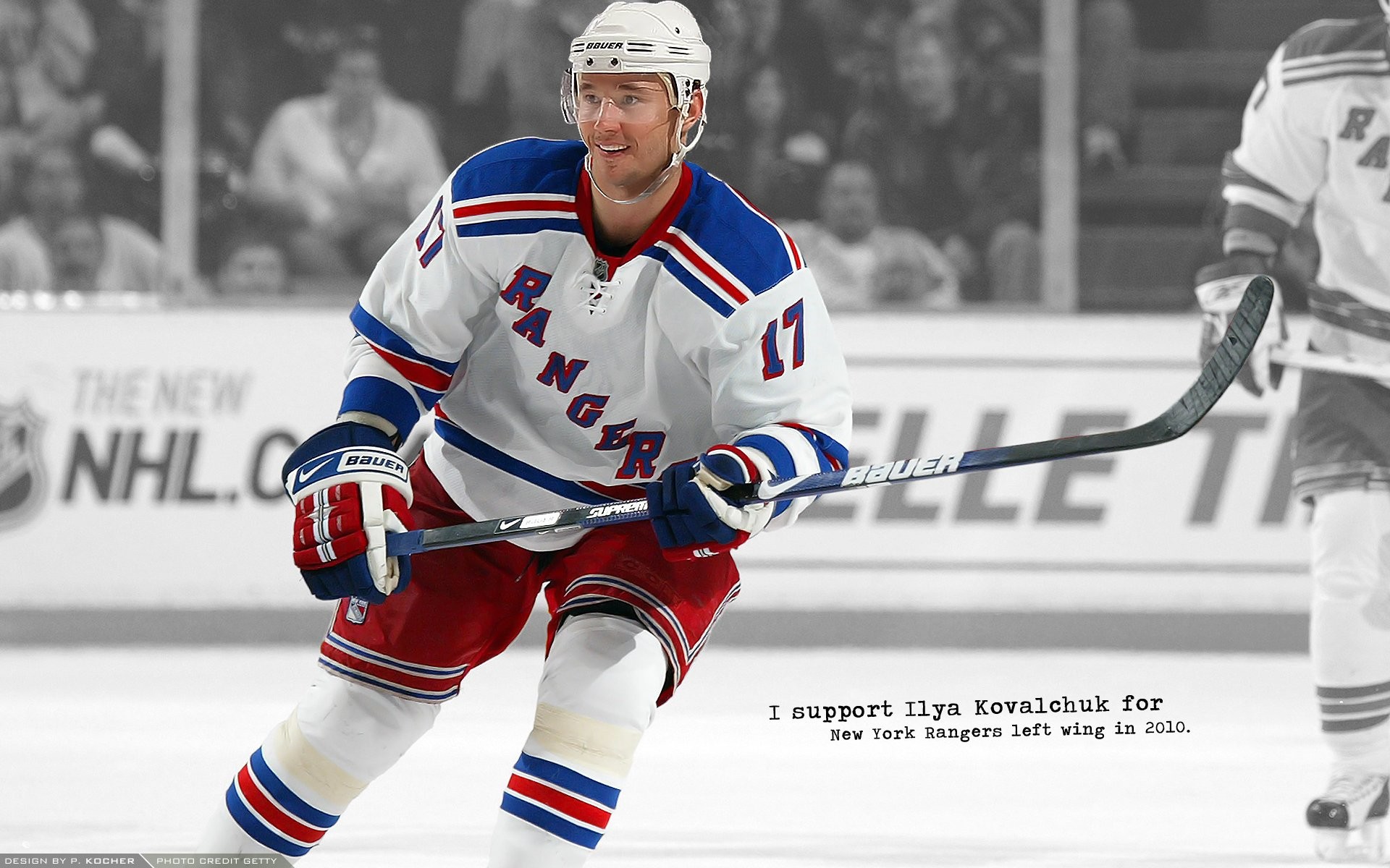 Ilya Kovalchuk, New York Rangers Left Wing, in action during an NHL game