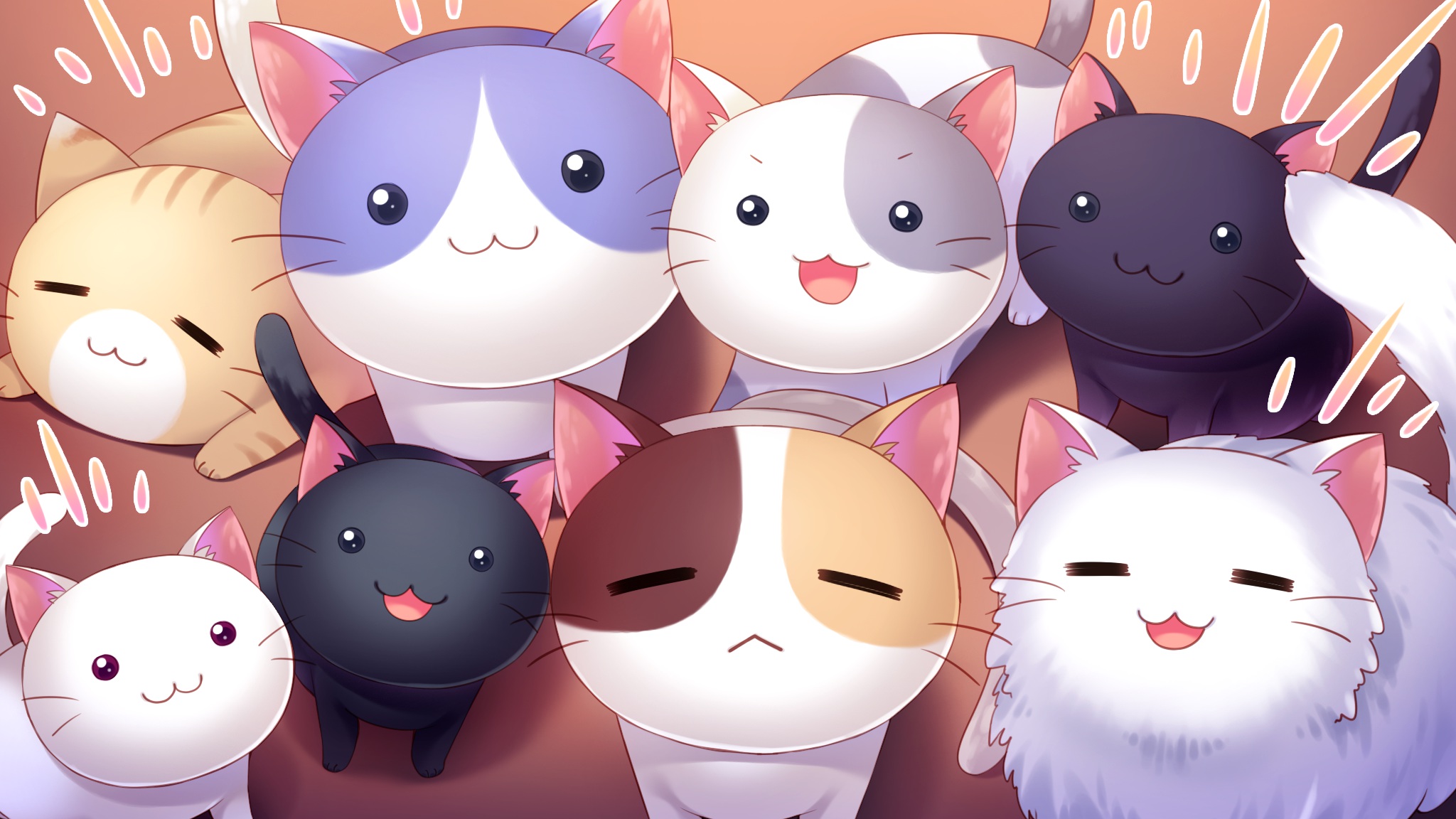 Free download cat cat smile game cg nyan cafe macchiato skyfish ...