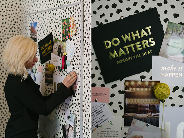 Martha Makes Wallpapered Inspiration Board By Waiting On