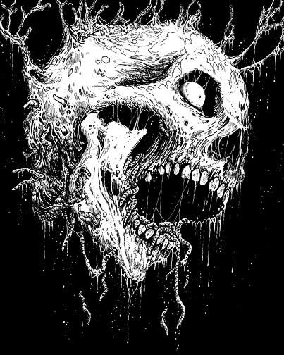 Skull Drawing Art Tattoo Dark Black And White