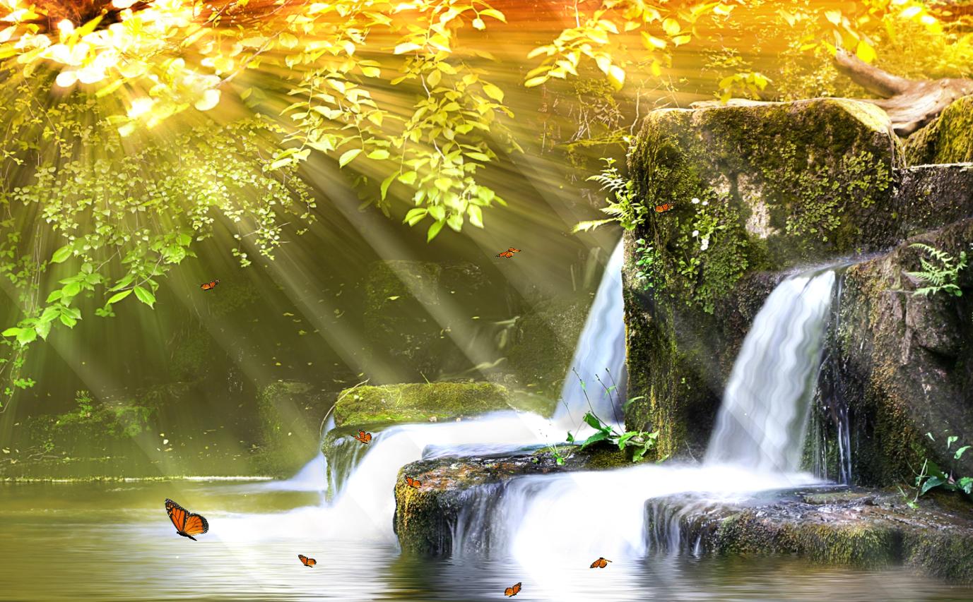 Download Now Charm Waterfall Animated Wallpaper 1377x853
