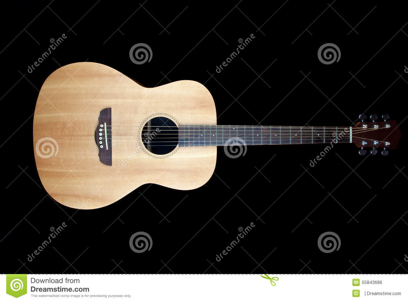 Pics Photos Acoustic Guitar Against Black Background