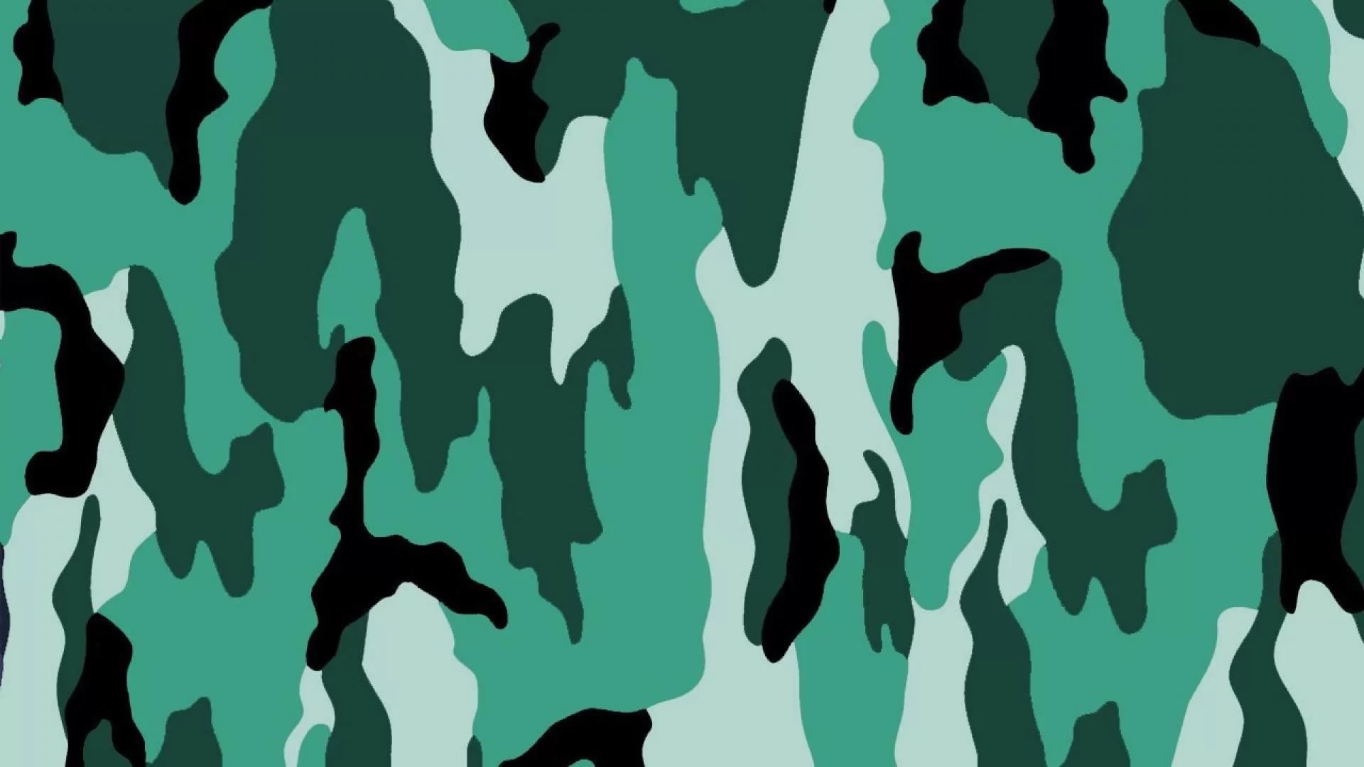 Abstract teal and black camouflage pattern wallpaper