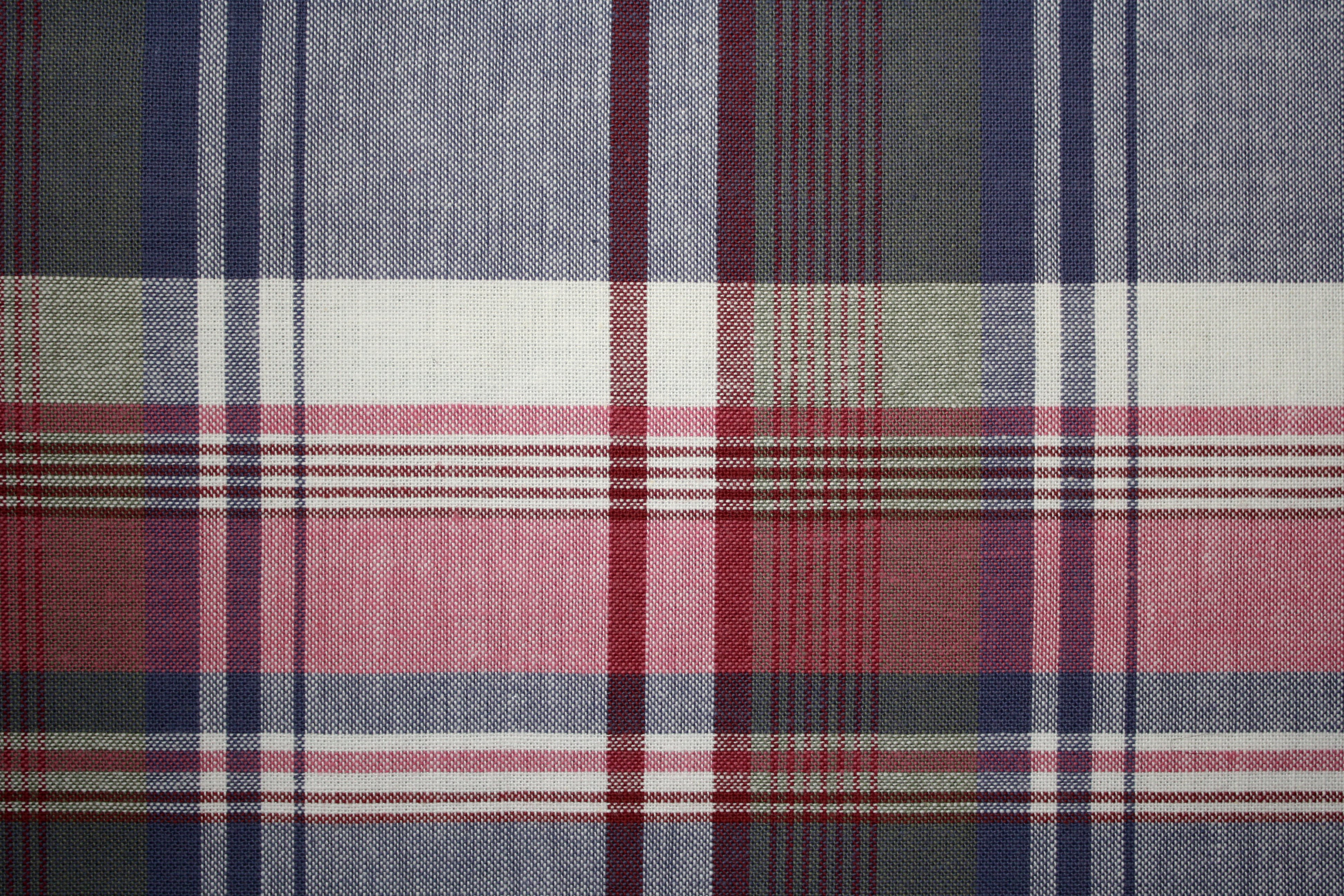 Plaid Fabric Texture Red And Blue With Green High Resolution