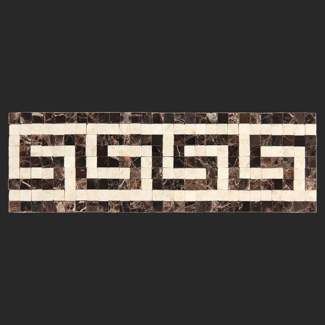 Marfil Marble Tile Greek Key Border Modern Accent Trim And