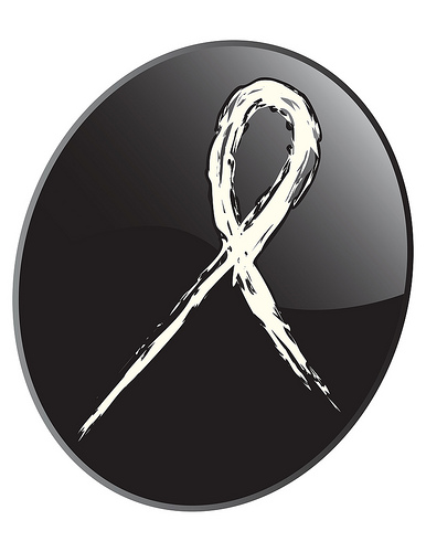Lung Cancer Awareness Ribbon White Photo Sharing
