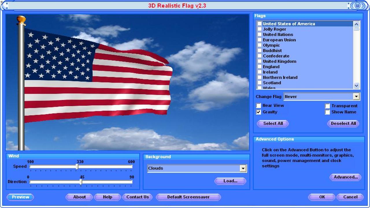 Waving Flag Screen Saver   Free 3D Animated Flags Download