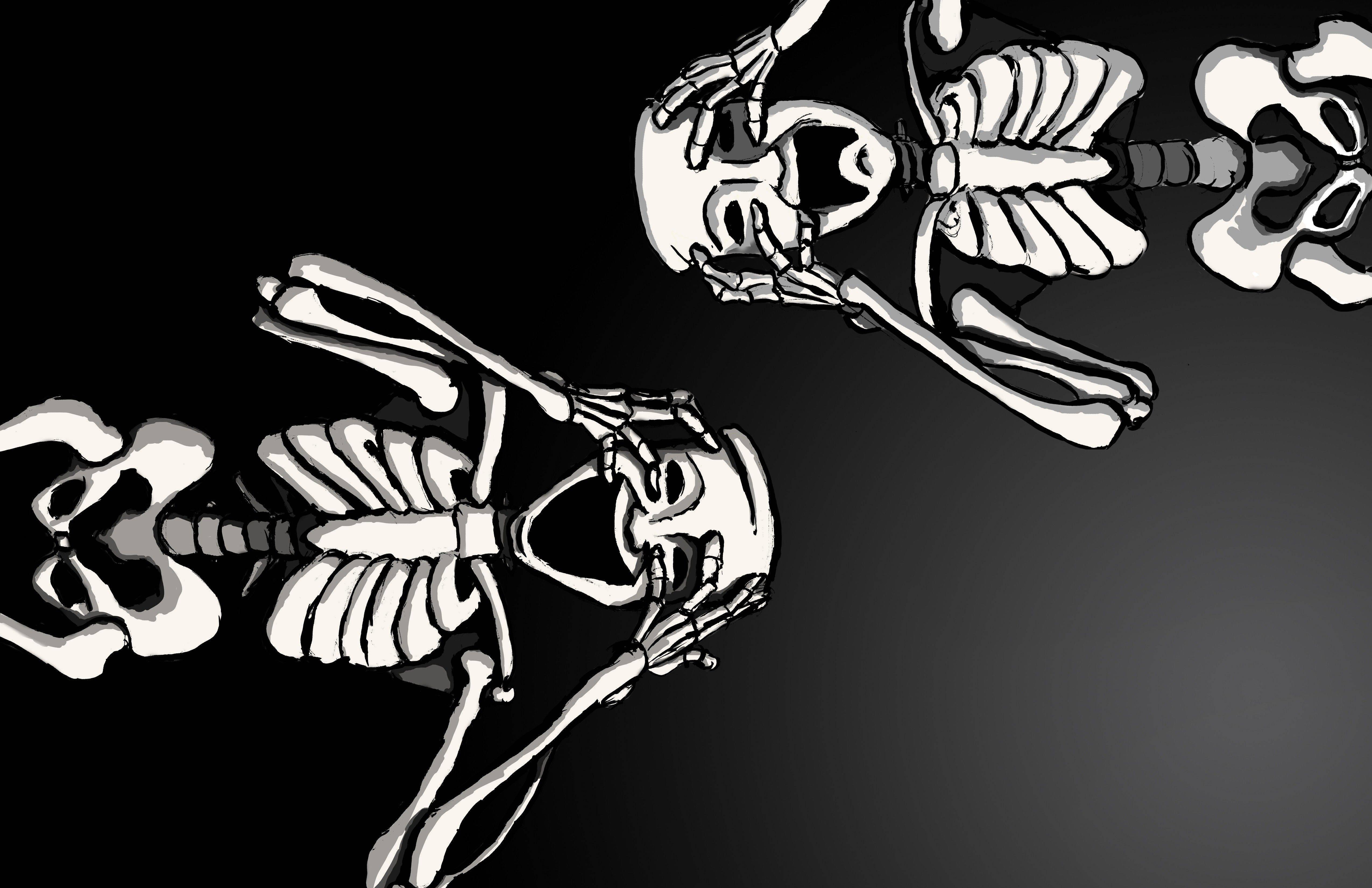 Download Theater Masks Skeleton Desktop Wallpaper