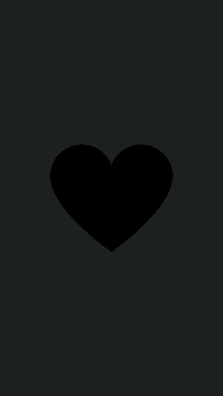 Simple Black Aesthetic Heart Wallpaper