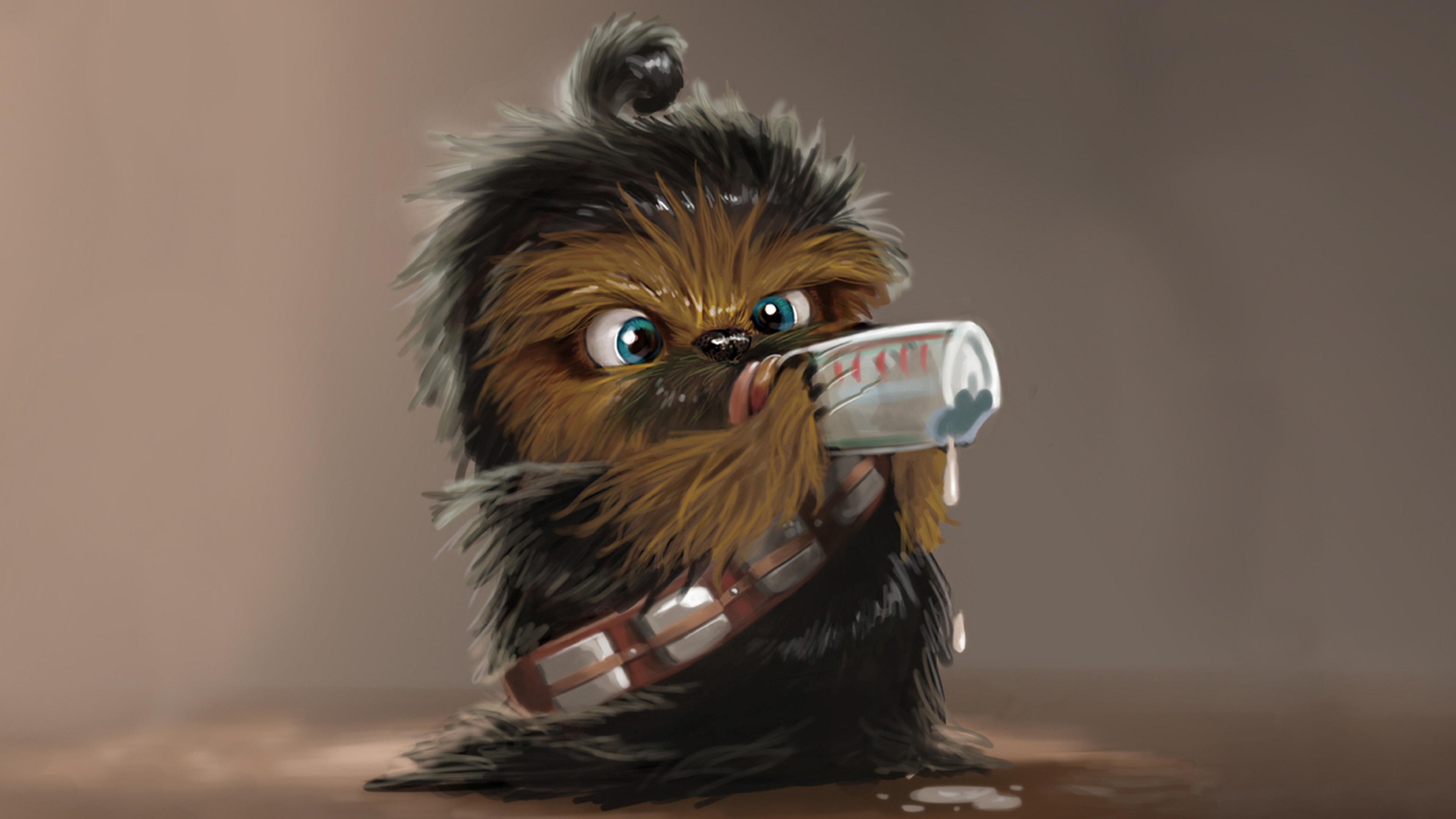 Star Wars Chewbacca Drink Baby Wallpaper Background 4k Ultra HD