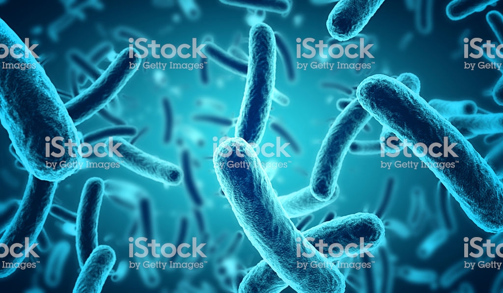 Microscopic Blue Bacteria Background Stock Photo Image