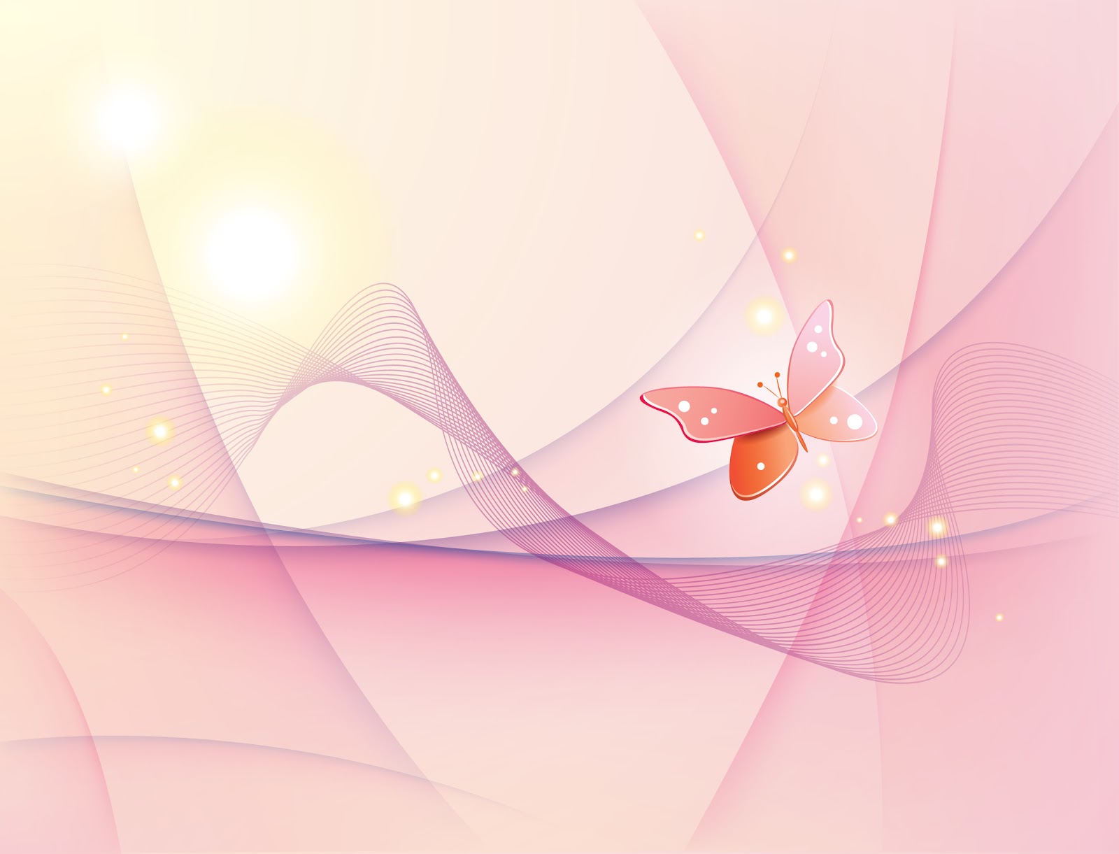 Spring Vector Background With Butterfly By Bazaardesigns