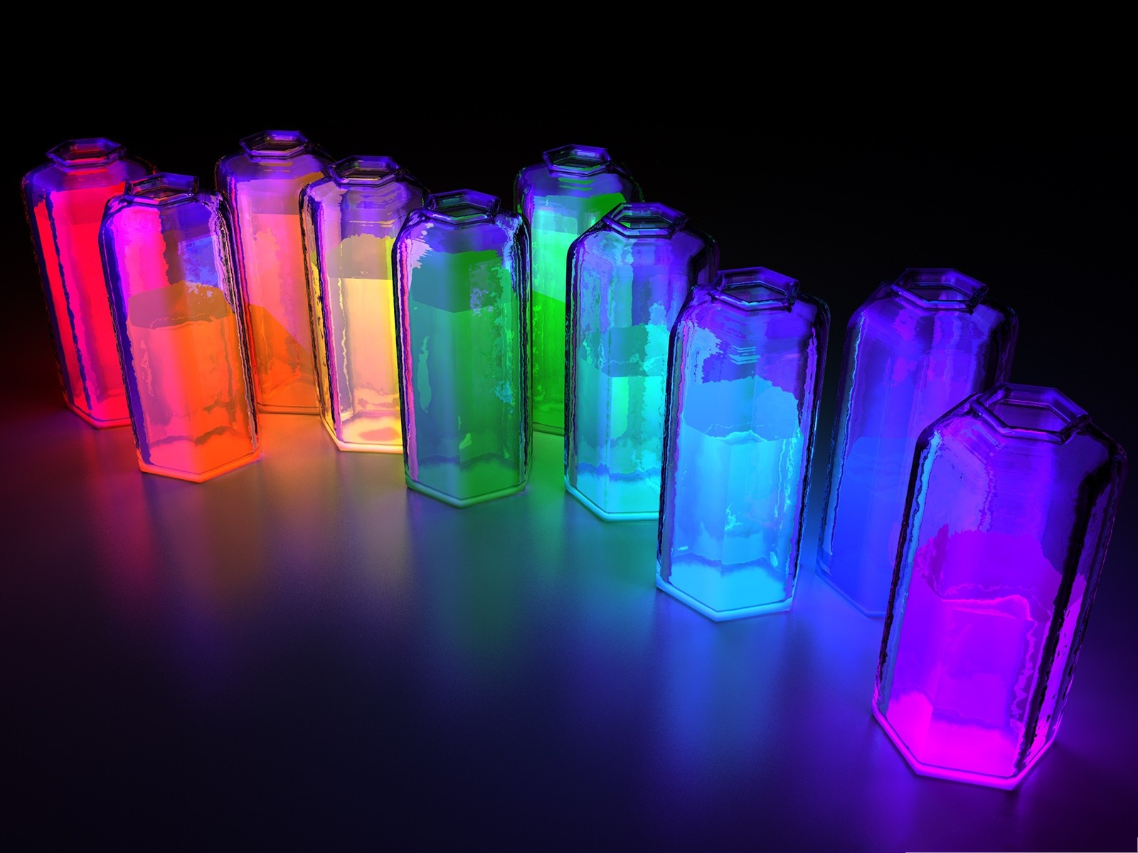 Background Colorful Bottles On Dark Add Color To Your