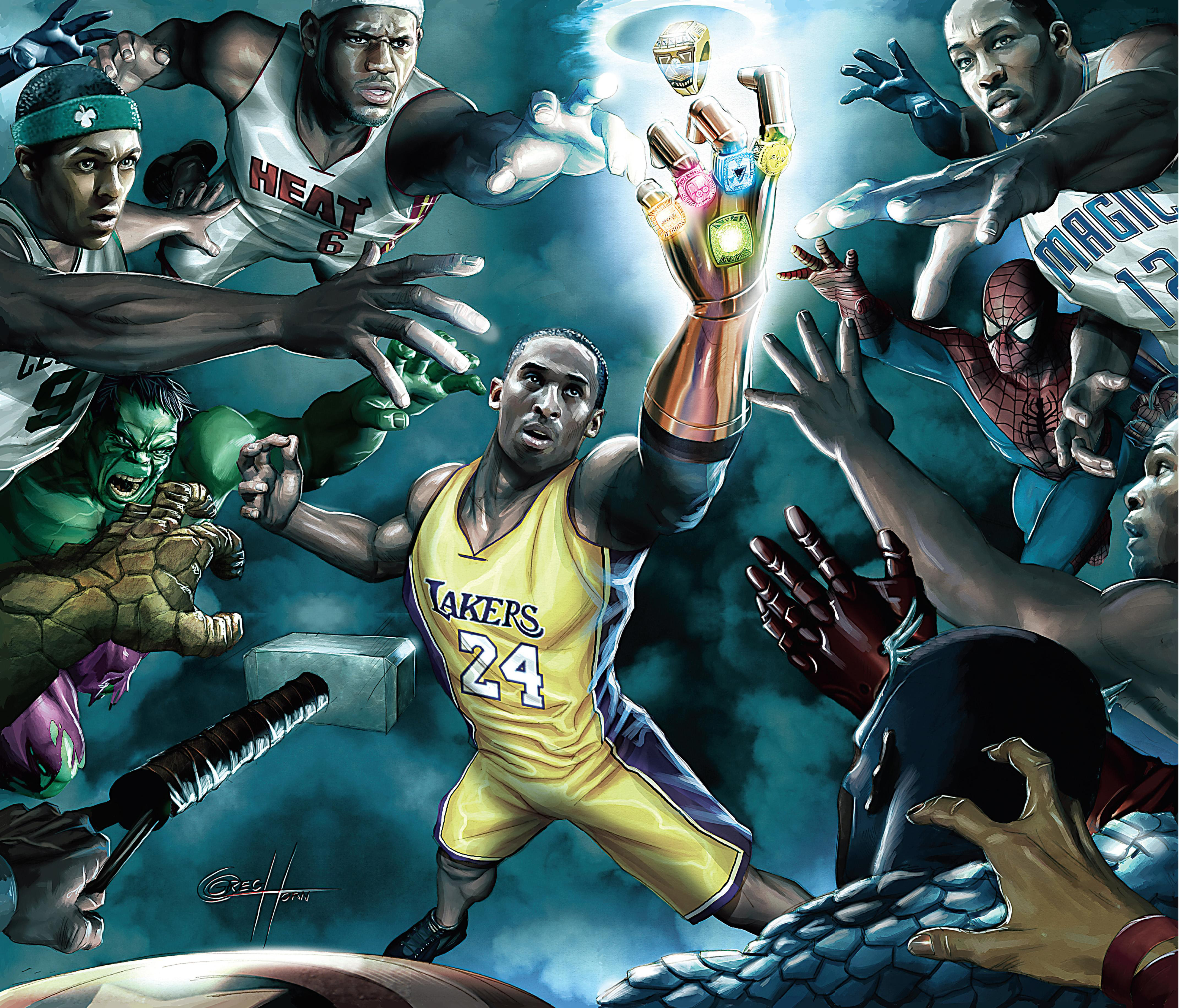 Wallpaper Nba Kobe Bryant Lebron James Champions Sports