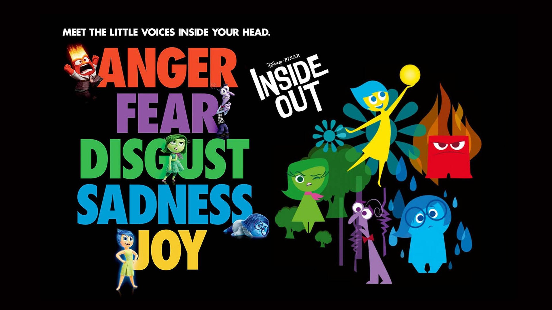 Inside Out Anger Fear Disgust Sadness Joy Full Hd