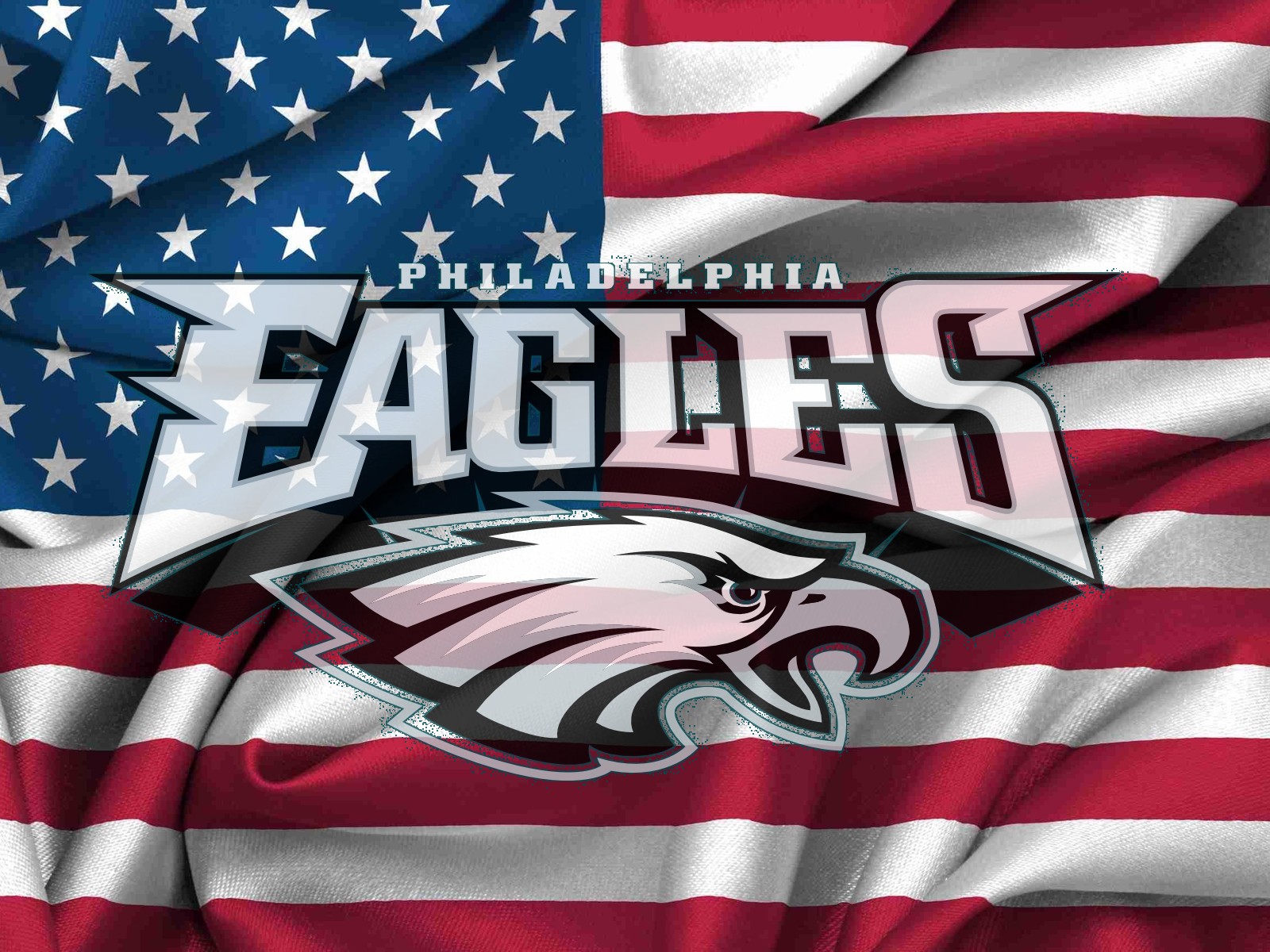 Philadelphia Eagles Logo On Usa Flag Windy S