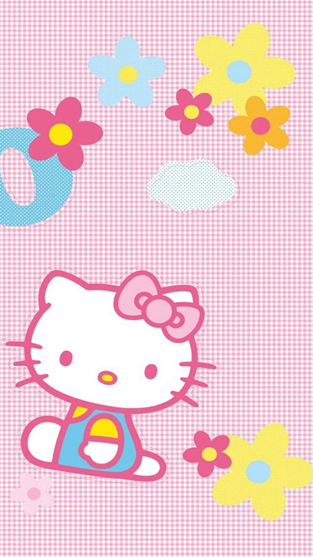 Hello Kitty And Flowers iPhone Background HD