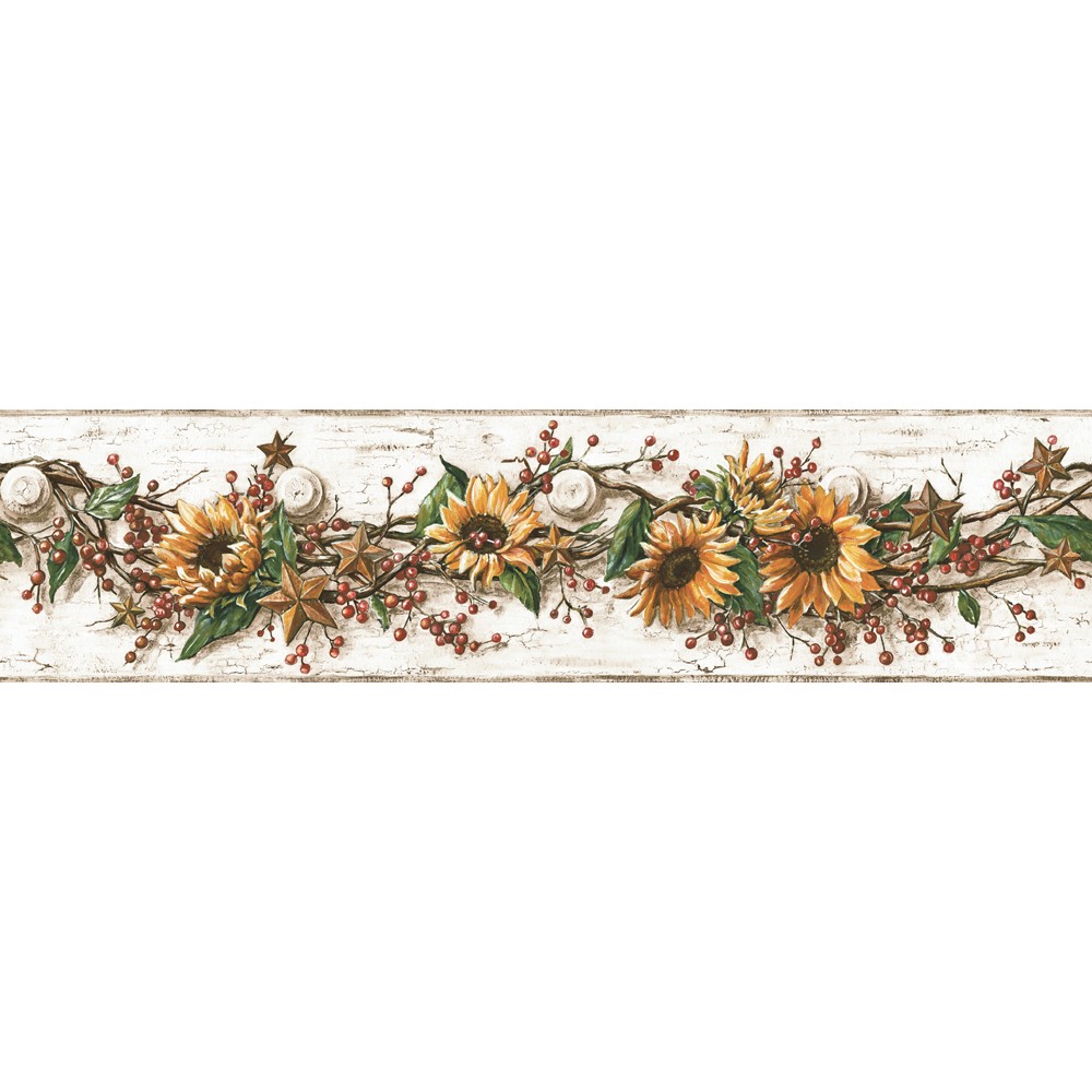 Free Sunflower Wall Border Sturbridge Yankee - Wallpaper Border Design By Color Free Sunflower Wall Border Sturbridge Yankee - Wallpaper Border Design By Color