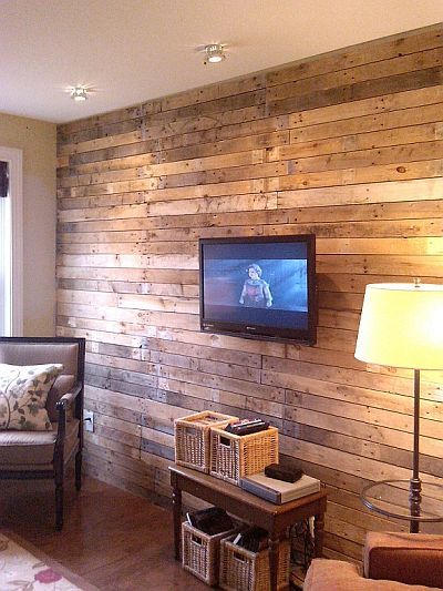 Pallets To Decorate The Walls Of Living Room Pallet