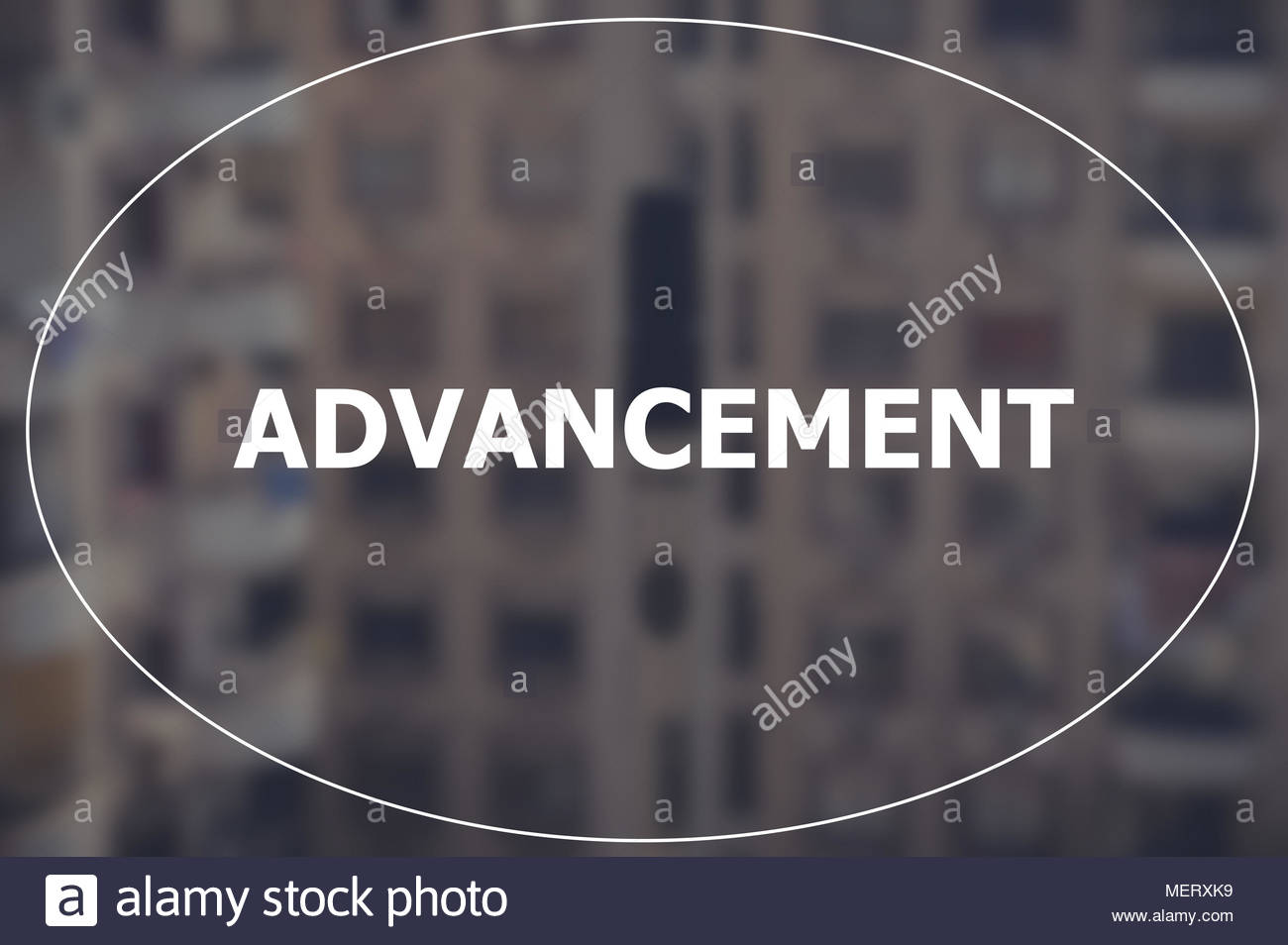Advancement Word With Blurring Business Background Stock Photo