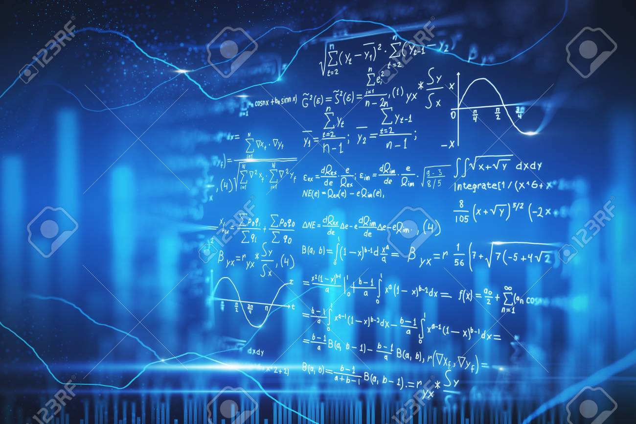 Creative Blurry Digital Mathematical Formulas Wallpaper Plex