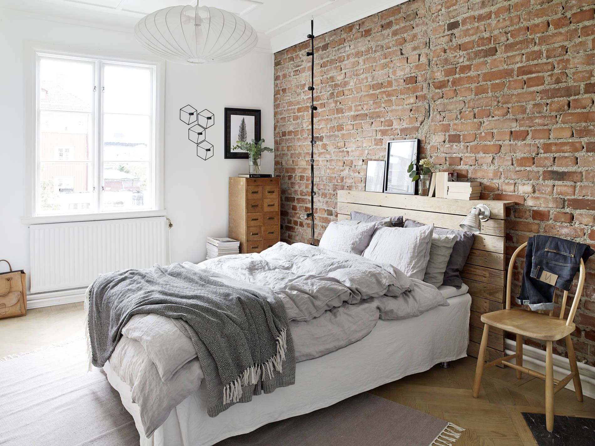 Vintage Apartment With A Perfect Atmosphere Bedroom Brick Wall