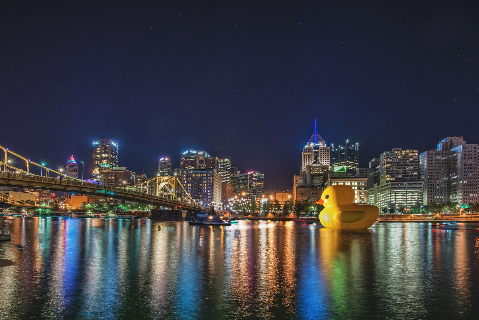 Pittsburgh Skyline Night From Mt Washington Ice On The Allegheny River