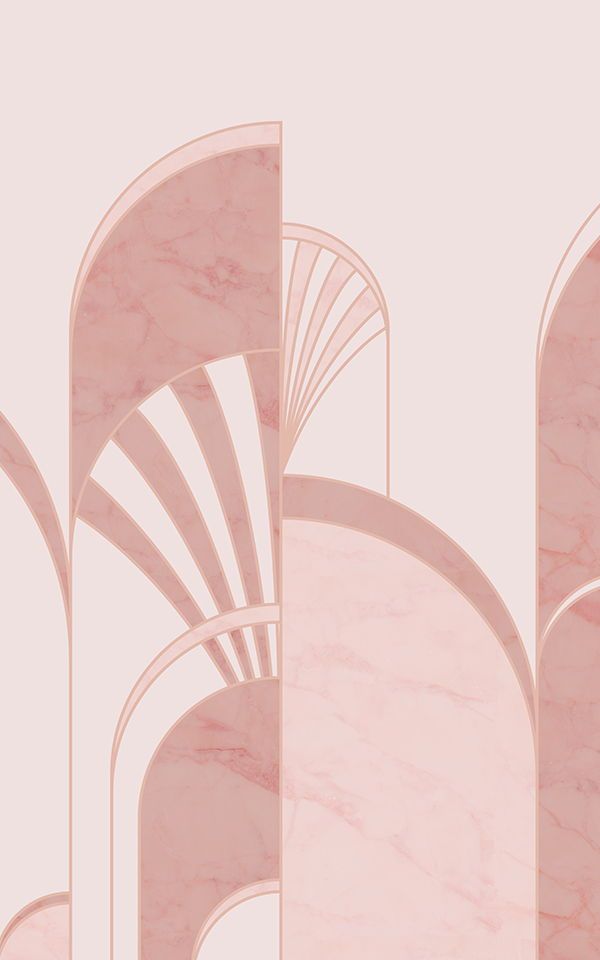 Pink Art Deco Arches Pattern Wallpaper Mural Hovia UK Pink art