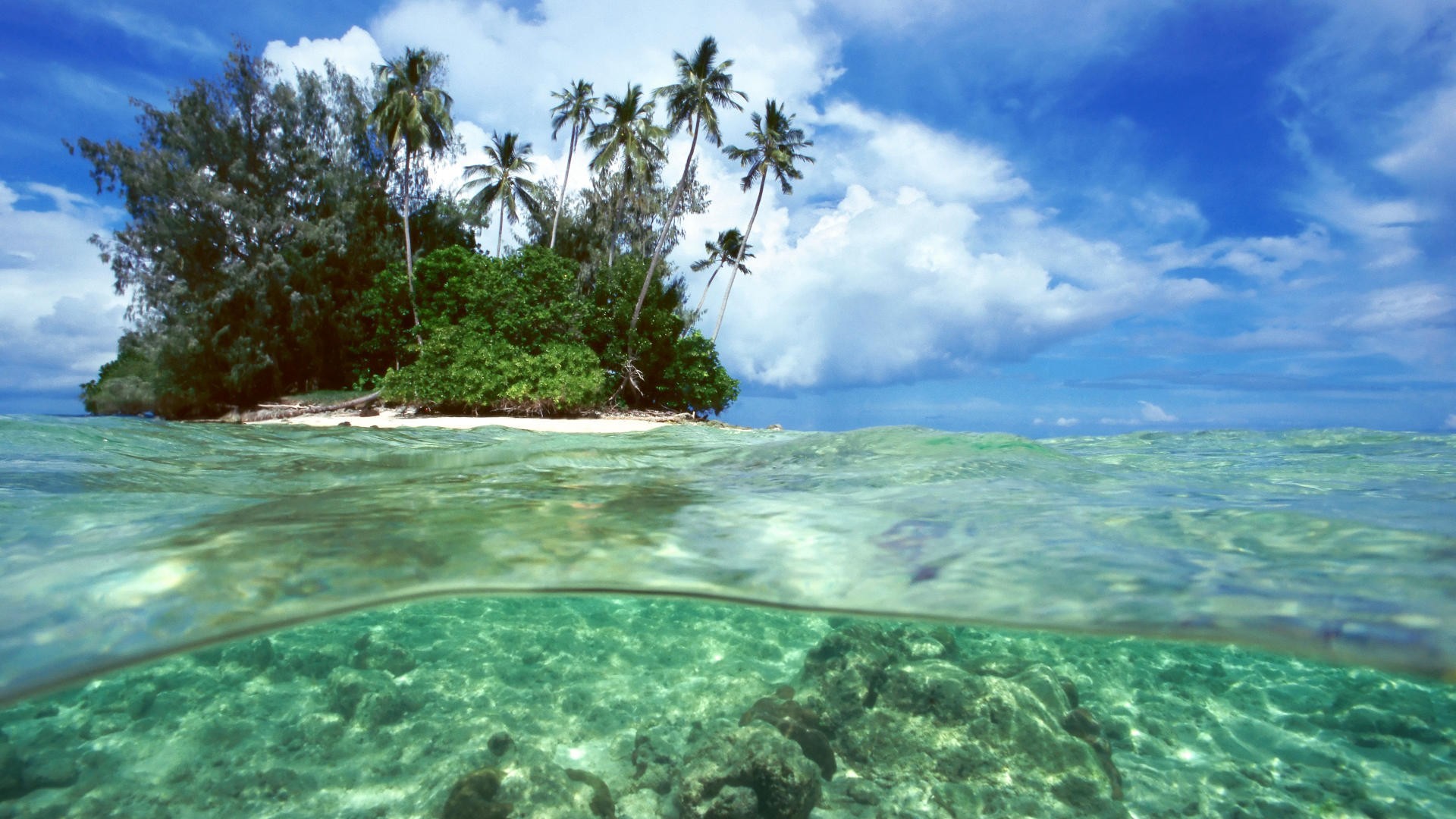Solomon Islands Landscapes Sea Split Tropical Best Widescreen
