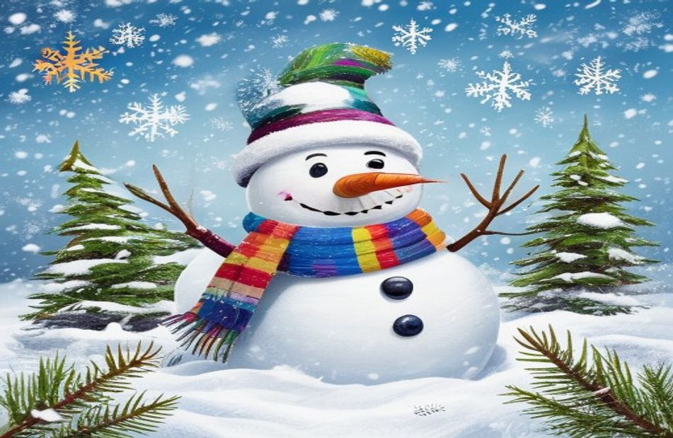 Winter Snowman Wallpaper