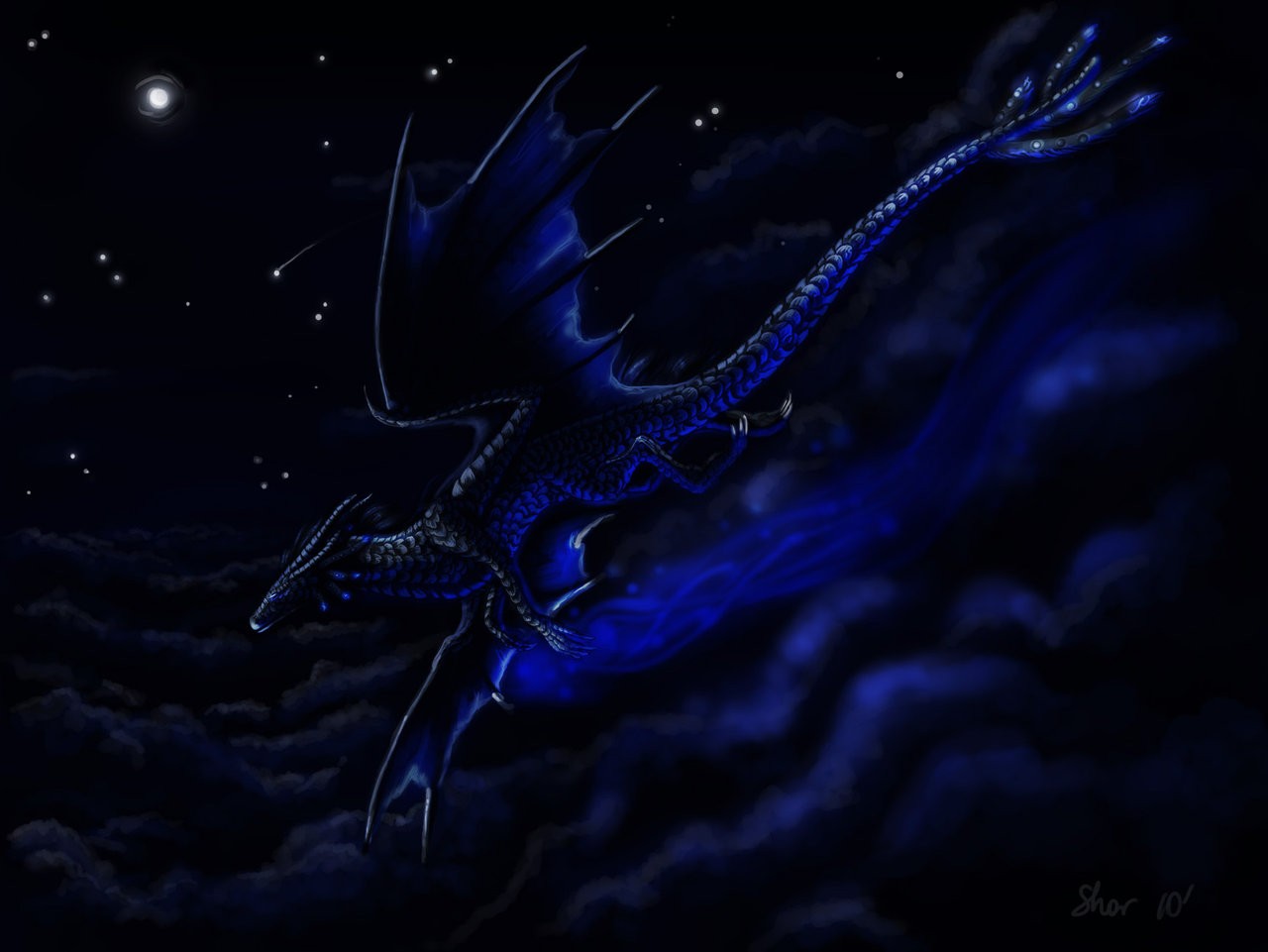 Midnight Dragon Wallpaper Background