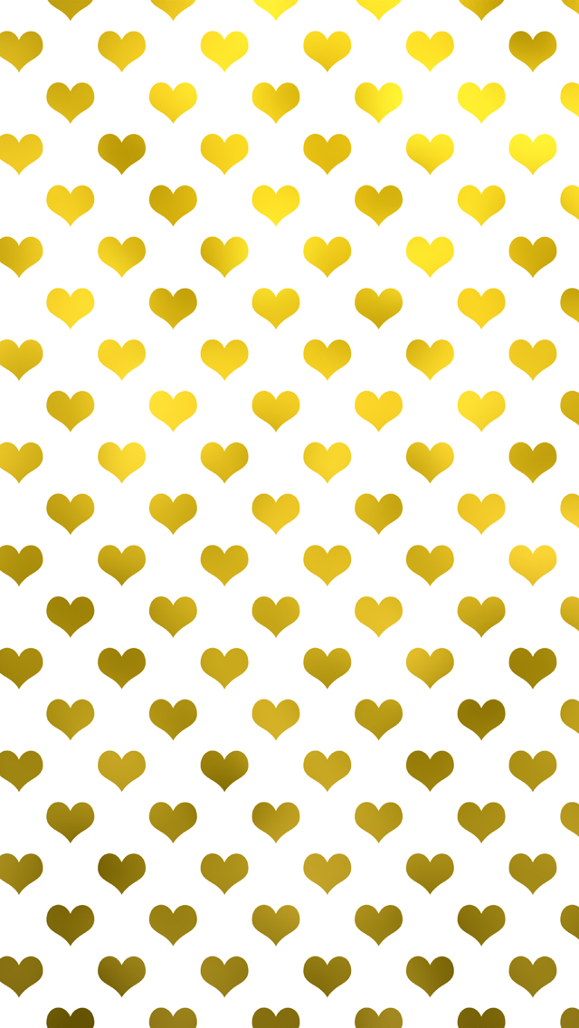 Gold Metallic Hearts Polka Dot Pattern