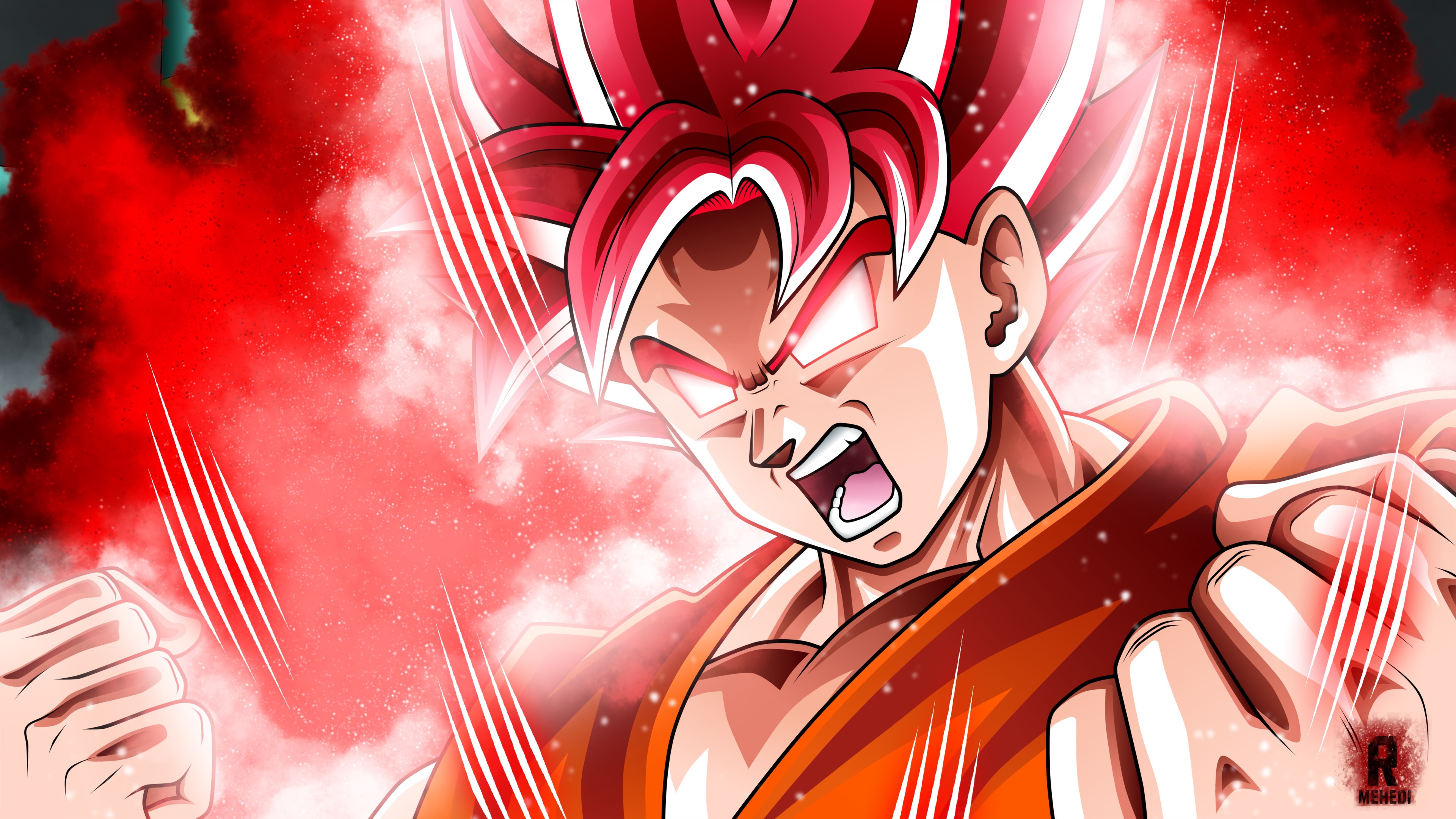 Goku Super Saiyan God Dbs Wallpaper Red HD