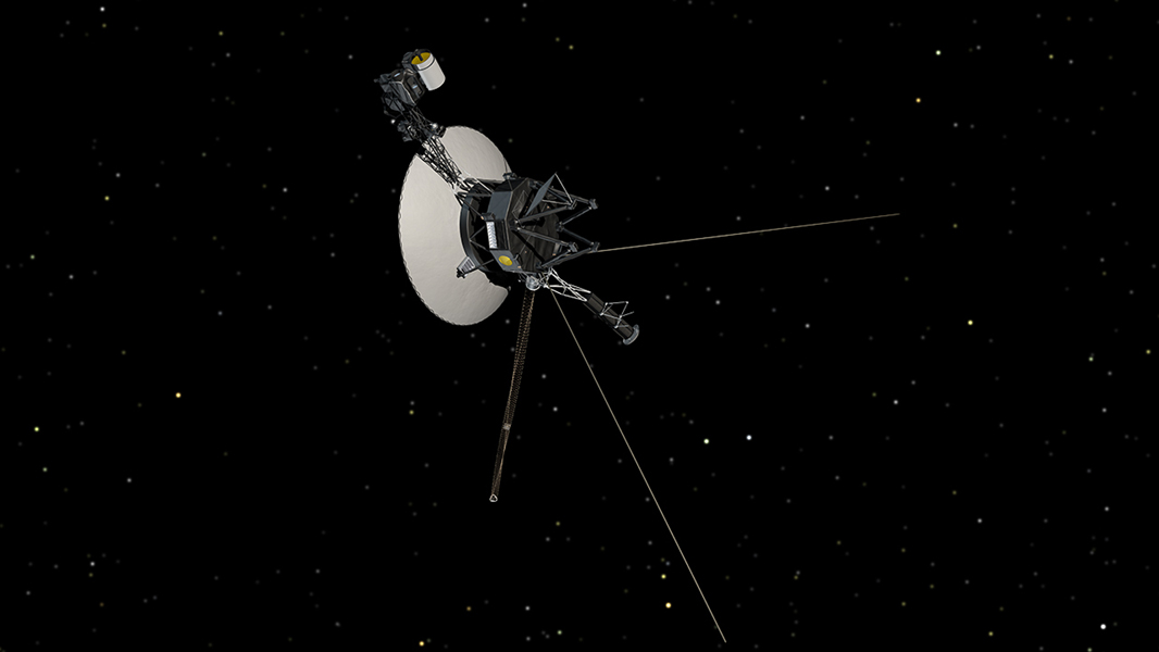 Concept Shows Nasa S Voyager Spacecraft Against A Backdrop Of Stars