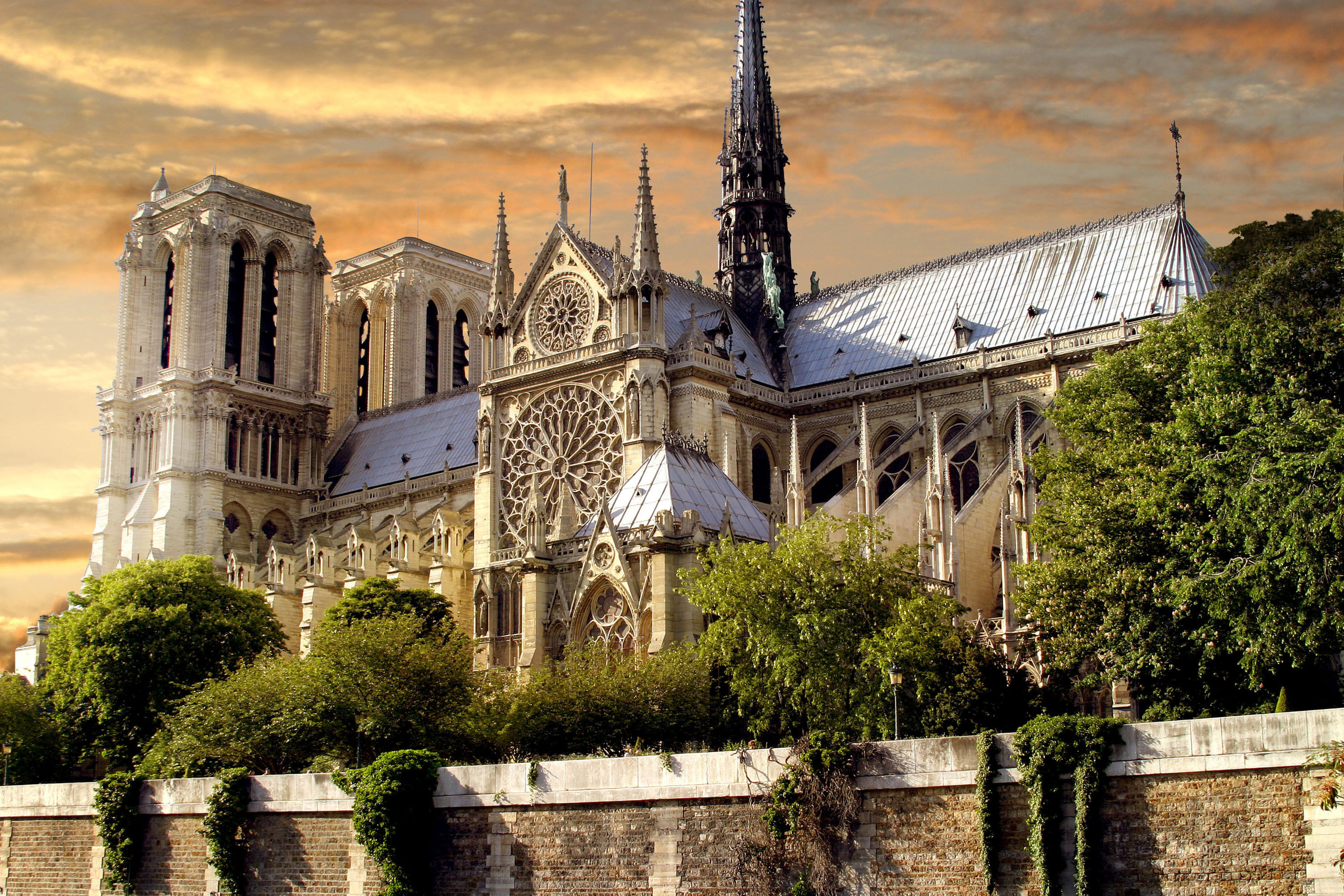 Wallpaper Clouds Notre Dame De Paris France Cite Cathedral
