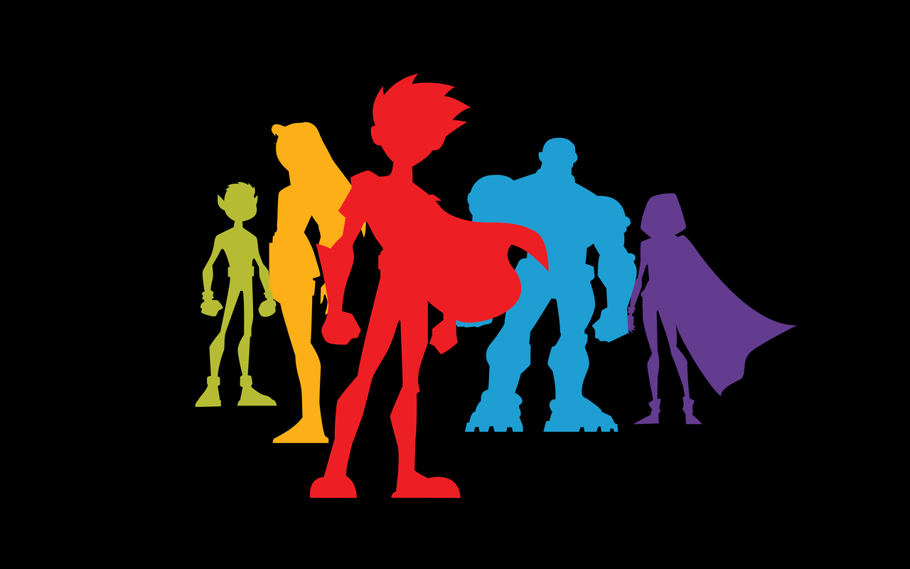 Teen Titans Silhouettes Black By Echoleader